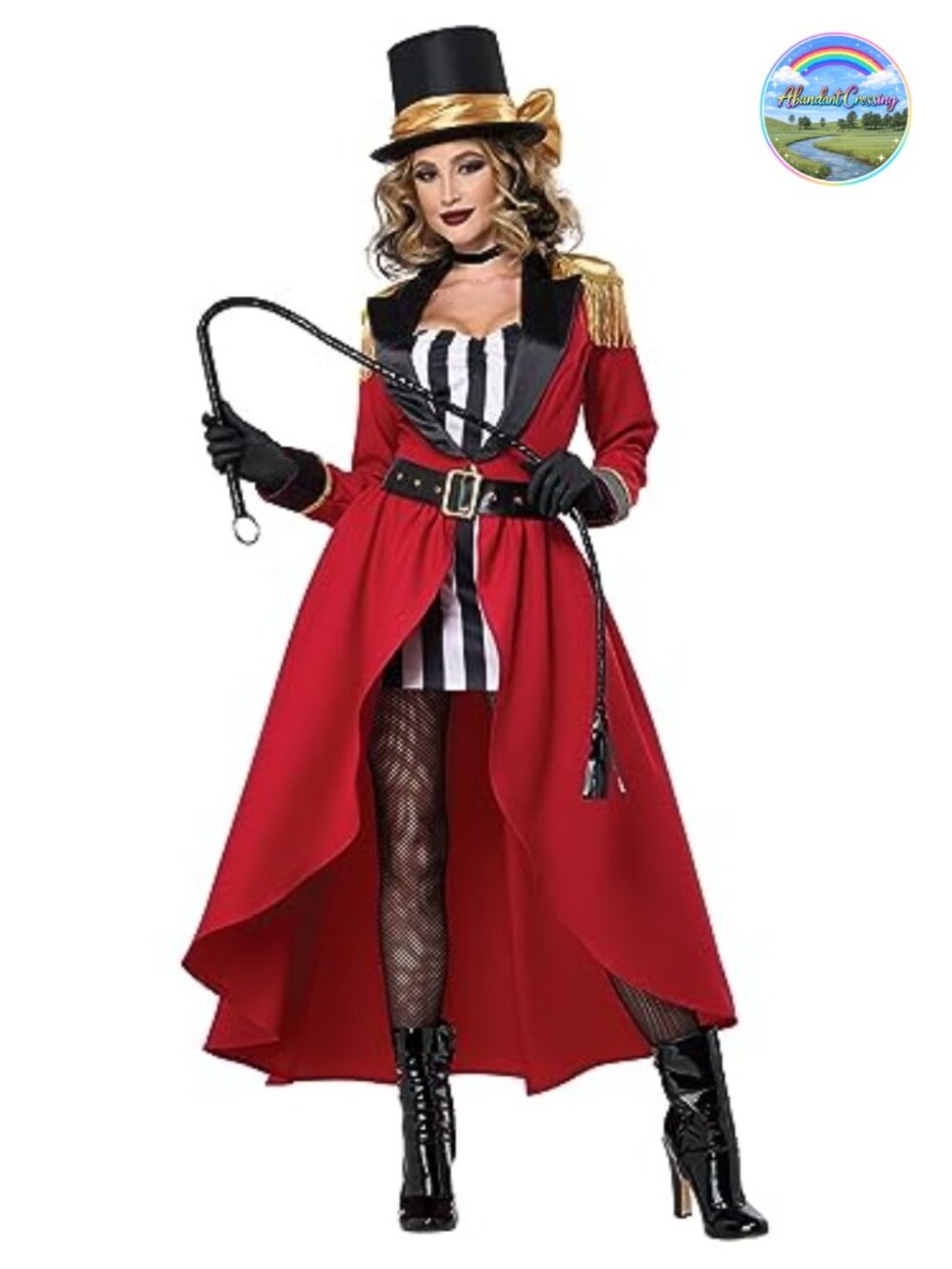 Ravishing Ringmaster Costume Coat Dress Belt Hat Set Polyester